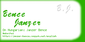 bence janzer business card
